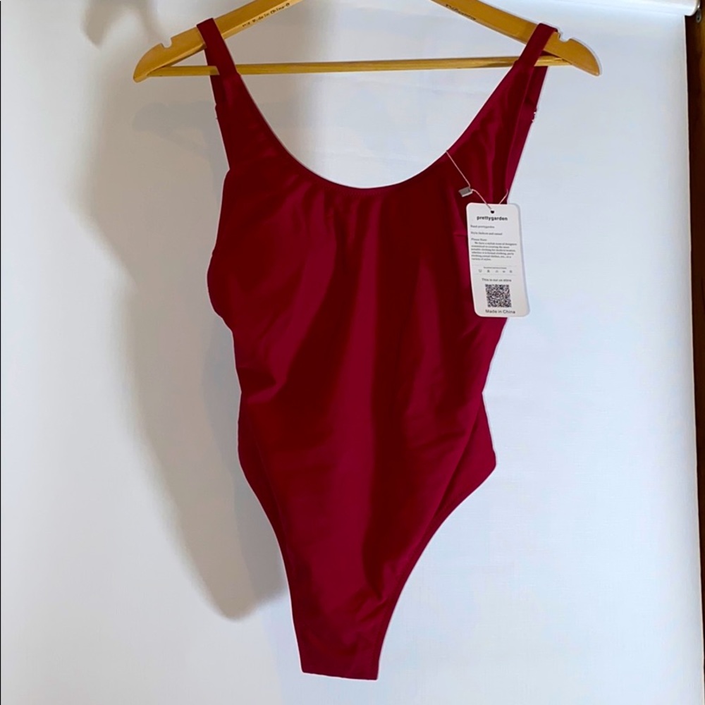 One piece low back bathing suit